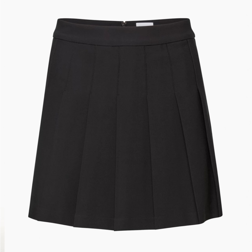 Aritzia Sunday Best Olive Mini Pleated Skirt